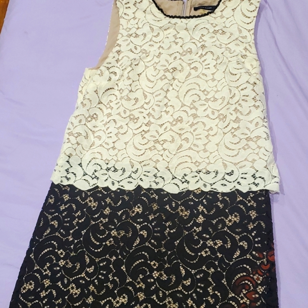 Half White Half Black lace dress!! Lace fancy dress
